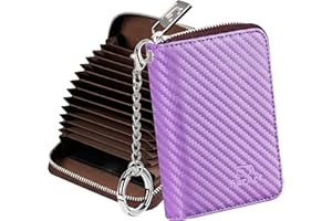 FurArt Cartera para Tarjetas de crédito, con Cremallera, para Hombres y Mujeres, Bloqueo RFID, Cartera Llavero, tamaño Compacto