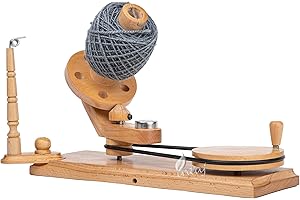 INTAJ Rosewood – Grand enrouleur de fil en bois pour tricot et crochet fabriqué à la main – Enrouleur de boule naturel robuste (hêtre cuit à la vapeur, universel (35,6 x 24,1 cm)