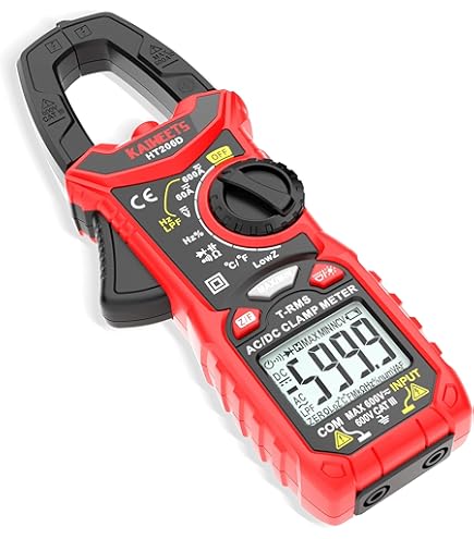 Benning CM 1-2 Digital Current Clamp Multimeter (Digital Display Current Meter/AC 0.1 A - 400 A, 3 ½ Digit LCD Display (2000 points, Pliers Hole 30 mm, Passage Test 20 Ohm) 44062, Red, Black