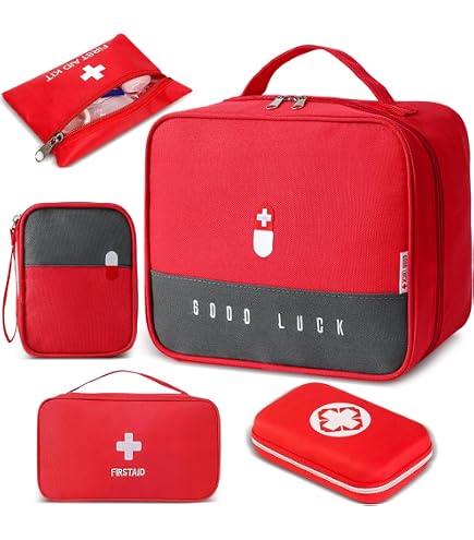 Lot De 4 Trousses De Secours Vides – Oxford Imperméable, Tailles Variées, Pour Maison, Camping, Voyages, école