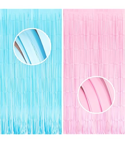 Fransen-Vorhänge Aus Folie – Rosa, 2 Stück Je 1x2,5 M, Für Party-Deko
