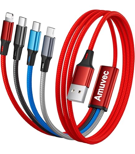 MJXIANG USB-C Splitterkabel 4-in-1 – 1,2 M, QC 3.0, Geflochten, Für IPhone, Samsung, Huawei & Mehr