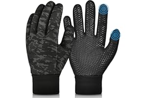 OOPOR Zimowe rękawiczki rowerowe dla dzieci, do obsługi ekranów dotykowych, antypoślizgowe, wiatroszczelne, na jesień, wczesną zimę, do biegania, dla chłopców i dziewczynek, do uprawiania sportu na