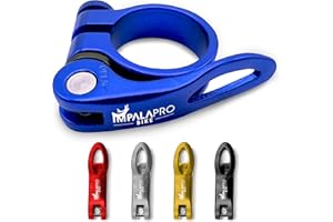 IMPALAPRO Quick Release Seatpost Clamp - Bike Seat Lock Clamp 7075CNC (Blue, 34.9 mm)