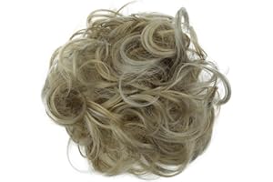 ‎CAISHA CAISHA Haarteil Haargummi Hochsteckfrisuren Brautfrisuren Voluminös Gelockt Unordentlich Dutt Kunstfaser DM15cm Aschblond Mix G32A