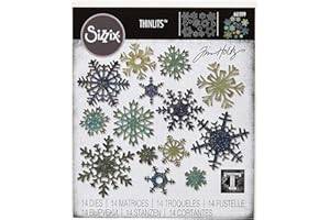 Sizzix Thinlits Troqueles 14PK Mini Copos De Nieve De Papel