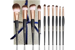 ENZO KEN Elegancki Zestaw Pędzli do Makijażu z Naturalnych Włosów Kozich - Profesjonalny Zestaw z Pudełkiem Upominkowym