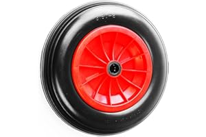 PRODUCTPRO Product Pro 14" Red Puncture Proof Wheelbarrow Wheel 3.50-8 to suit a 1" 25mm Axle bore