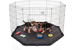 Playpen Puppy With Water Resistant Floor by Cozy Pet for Dogs Puppies Rabbits Guinea Pigs, Play Pen Dog Cage Crate Rabbit Run 4 Sizes PP03 + Floor