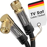 KabelDirect &ndash; Sat/Antenna Cable, Coaxial Cables &ndash; 90&deg; angle/flat &ndash; 2m &ndash; 4K TV Satellite Cable, F Connector &ndash; 0.5-30m