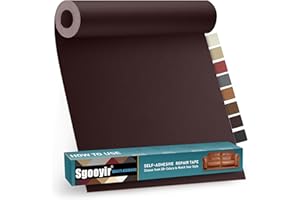 Sgooyir Kunstleder Selbstklebend Braun, 40.7x80cm Leder Reparatur Set, Kunstleder Reparaturset Flicken Selbstklebend Patch für Autositze, Möbel, Sofa, Couch, Jacken