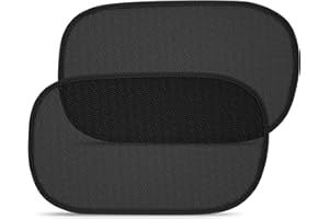 DIZA100 Car Window Shades, 2 Pack Large Car Sun Shade for Baby Cling Side Window Blocker, Fit Most Cars SUV,Mesh Window Cover Screen Sun Glare and UV Protection for Kids/Adults Universal Fit 55x36cm