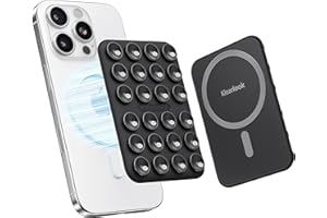 Magnet Handy Saugnapf Halterung Kompatibel mit MagSafe, Freihändig Sticky Magnetische Saugnapf Handyhülle für Selfies & Videos, Saugnäpfe Handyhalter für Alle Handy Modelle, Schwarz
