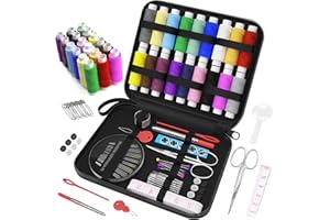 Bufomafo Mini Sewing Kit - Portable Needle and Thread Kit - Small Sewing Kits for Adults UK - Travel Sewing Kit in Sewing Kits Box - 87 pcs