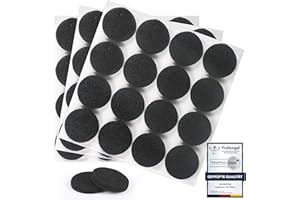 moinkerin 48 Piezas Fieltro Adhesivo Muebles 30mm Almohadillas de Fieltro Grosor 5mm Protector Patas Sillas para Pies de Muebles, Protectores Patas Sillas, Suelos de Madera Negro
