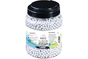 Neez Bille Airsoft - Softair Haut-Grade Biodegradable Plastiques Billes pour BB Loader Pistolet, Fusil à air Comprimé - 1000, 2000, 5000 et 10000 Munition de Billes de 6mm 0,20g