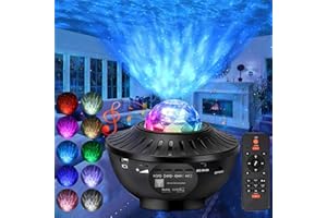 Quality Park Proiettore Stelle Soffitto, LED Lampada Proiettore Stelle con Lettore Musicale, Galaxy Projector con Telecomando, Proiettore Bambini Luce Notturna Bambini con Timer, La Festa Compleanno