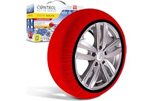 ARCOL Skarpety śniegowe zatwierdzone we Włoszech EN 16662-1 – Dwa tekstylne łańcuchy śniegowe do samochodów. Skarpety śnieżne rozmiar XL dla R14 - R22 (szczegółowe rozmiary opon wewnątrz) (XL)