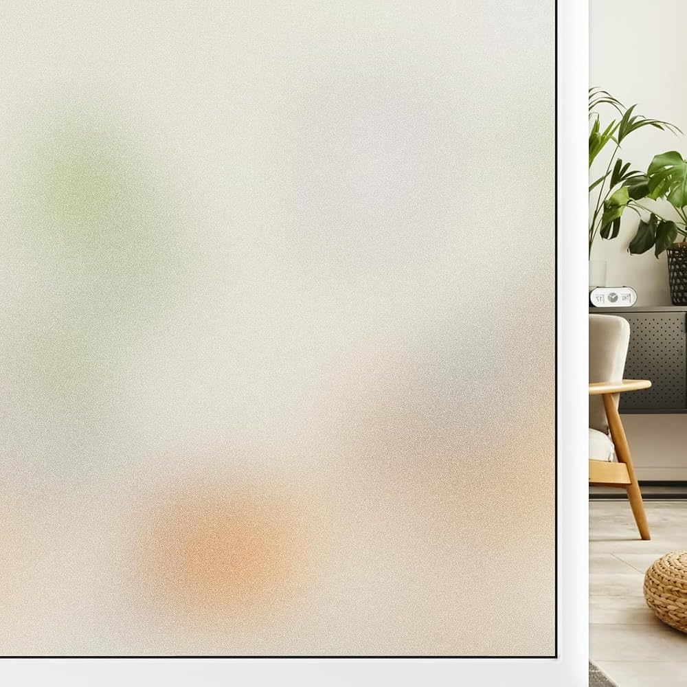 DIFIT Pencere Gizlilik Filmi, Statik Yapışan Pencere Filmi, Opak UV Engelleyici Vinil Pencere Filmi, Cam Kapı Banyo Ofis Oturma Odası için 17,4 x 78,1 cm