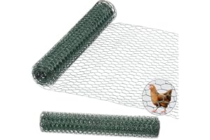 Cymax 3mX0.4m Chicken Wire Mesh Roll,Chicken Wire Fence 25mm Hole Size,Strong Galvanized Wire Mesh Fence,Fine Mesh Garden Fence for DIY Craft Poultry Pet Rabbit Chicken Fence