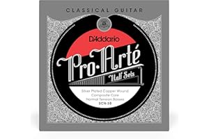 D'ADDARIO D’Addario Guitar Strings - Pro-Arte Nylon Guitar Strings - SCN-3B - Classical Guitar Strings - Half Sets, Normal Tension, Silver Plated Copper-Composite Core