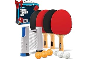 ‎PRO-SPIN PRO-SPIN Tischtennisschläger Set - Mit Tischtennisnetz Für Jeden Tisch, Tischtennis bälle 3-Sterne, Tasche/Hülle | Ausziehbares Mobiles Tischtennis Netz | Tolles Geschenk & Spiele
