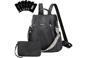 Eshow Womens Backpack Anti Theft Waterproof, Ladies Rucksack Vegan Leather Fashion, Daypack Convertible small makeup bag With RFID, Handbag Shoulder For Travel School Work