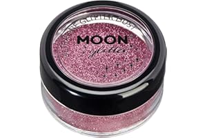 Polvere glitter finissimo classico della Moon Glitter – 100% Cosmetico per viso, corpo, unghie, capelli e labbra - 5gr - Rosa