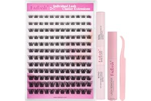 FADLASH Zestaw do przedłużania rzęs F1 0,07, D podkręcone, 8-16 mm, wiązanie rzęs i uszczelnienie, klastry, preparat do usuwania kleju i pęseta do przedłużania rzęs