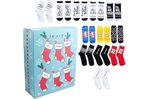 Paladone Calendrier de l'Avent 2021 avec chaussettes Friends TV Show - Compte à rebours 12 jours de Noël - Unisexe Multicolore
