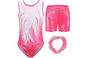Happy Cherry Bambina Body Ginnastica Artistica con Pantaloncini Leotards Body Danza Classica