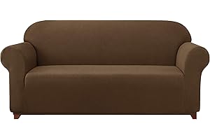subrtex 3 Seaters Sofa Cover 1-Piece Stretch Fabric Slipcovers for Couch, Armchair, Machine Washable Furniture Protector (Sofa, Coffee)