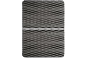 LUVZOOR Tappetino Lettiera Gatto, 60 X 40 cm Tappeto Lettiera Gatto Design a Nido D'ape Impermeabile Doppio Strato Tappetino per Lettiera Gatto Grigio