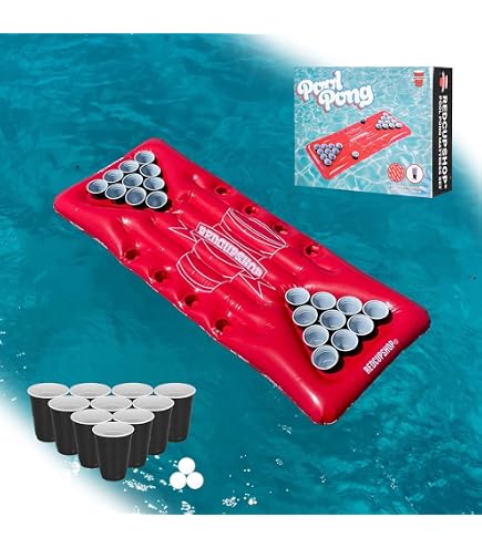 Table gonflable PVC 150x58x10 cm - Barge flottante jeu fête beer pong pour lac plage Aucuneary - Jeux - Jouets