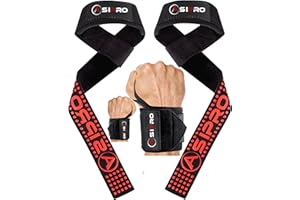 ASIPRO Straps Palestra Uomo & Donna Fascette Palestra per Stacchi Polsini Palestra Polsiere Palestra Cinghie Sollevamento Pesi Lifting Straps Wrist Wraps fasce Polsi Palestra Fasce Palestra Gym Straps