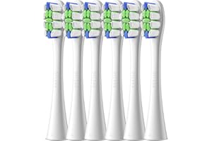 Oclean Recambios Cepillos Professional Clean W06, Adpto para todos oclean cepillos eléctricos para adultos, Cerdas DuPont™ certificadas por la FDA, Cabezal del cepillo en forma de W, 6 Piezas, Blanco