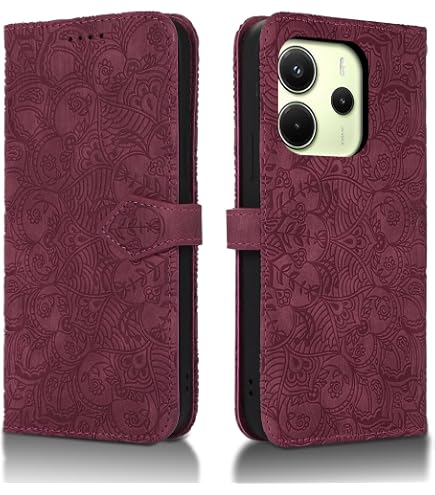 Flip Case Für Redmi Note 13R PRO – Glitzernde PU Ledertasche Mit Strass, Kartenfach Und Magnetverschluss