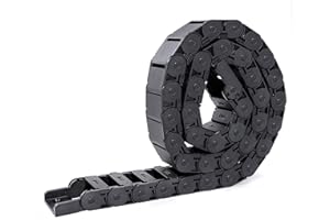 JESUSTREE Chaîne Porte Câbles, Chaîne de Traînage Chaîne de Transmission, Longueur 1 m, Chaîne de Transport en Nylon Renforcé Noir Pour l'Imprimante 3D CNC Machines,15 x 30 mm