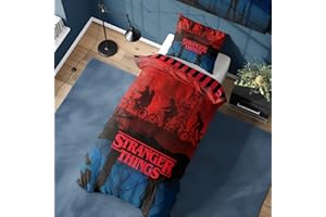 Stranger Things Single Duvet Cover - The Upside Down Design - Official Netflix Reversible Bedding Set with Pillowcase - Polycotton