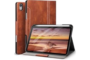 Antbox Etui na iPad Mini 6. generacji 2021 8,3 cala z uchwytem na rysik Apple Pencil uchwyt automatyczna funkcja wygaszenia/wybudzenia PU skórzany pokrowiec ochronny Smart Cover z funkcją stojaka (brązowe)