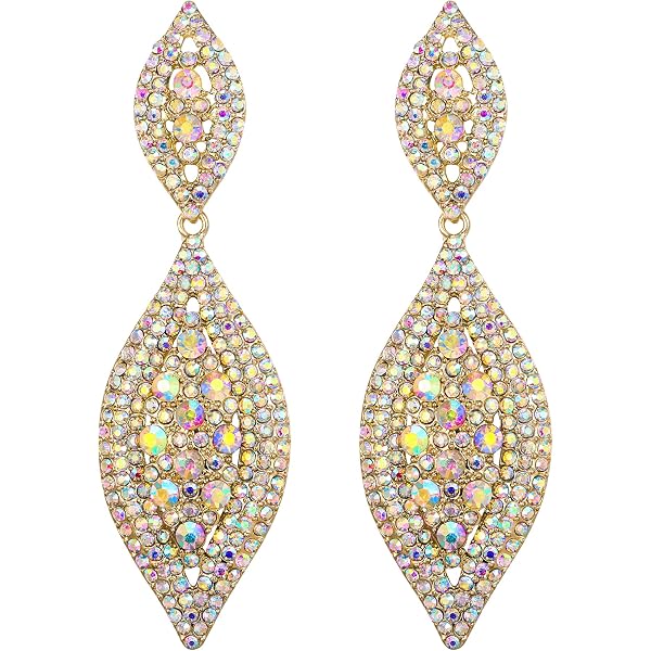 EVER FAITH Art Deco Kristall Ohrringe | Strass Ohrringe In Tränenform Für Damen, Braut, Abendkleid