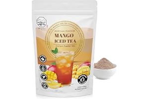 Mango Bubble Iced Tea Instant Powder Mix - 1kg (33 Drinks) | For Iced Tea, Boba Tea, Ice Blended Smoothies and Sorbet | Authentic Taiwan Recipe | Zero Fat, No Preservatives by Moriyama Teahouse