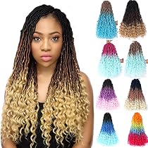 Göttin Locs Häkelhaar – 6 Packungen, 50,8 Cm, Wellig Mit Lockigen Enden, Farbe 1B