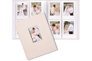 Vienrose Album Photo Polaroid Mini Beige 1 Pack - 208 Poches 5,4x8,6 cm Compatible Fujifilm Instax Mini 7s/8+/25/50s/90, Polaroid Snap, Instax Mini 12 Recharge