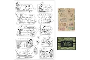 GLOBLELAND Tema de Calendario de Flores Retro Sello Transparente Sello de Silicona Sellos Transparentes de Goma para Hacer Tarjetas DIY Decoración de Álbum de Recortes