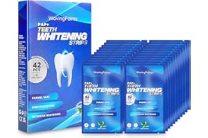 Waving Palms Whitening Strips, Zahnaufhellung, 42 aufgerüstete Streifen für Zahnaufhellung, peroxidfreie Bleaching-Zahnstreifen für 21 Anwendungen zur professionellen und sicheren Zahnaufhellung