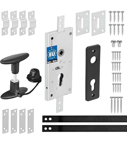 Serrure Bicolore Pour Volet Roulant De Porte - 23cm - Verticale - 3 Clés