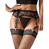 ohyeahlady Reggicalze donna pizzo 4 Pinze Regolabili Giarrettiera per Calze Autoreggenti Guepiere