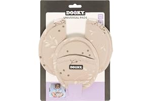 Original Dooky Universal Pads Romantic Leaves Beige Gurtschoner & Gurtpolster geeignet für Altersgruppe 0+ und 3 & 5 Punkt Gurte für Babyschale, Kinderwagen, Buggy & Autositz, Beige