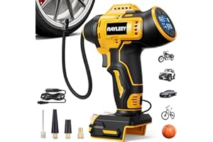 RAYLEEY Tire Inflator Portable Air Compressor for DeWalt 20v Max Battery Power,160PSI Cordless Portable Electric Air Pump with Digital Pressure Gauge for Car Motorcycles Bike Sport Ball Auto(no Battery)